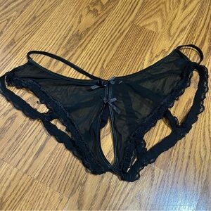 iCollection Black Sheer Lace Panties